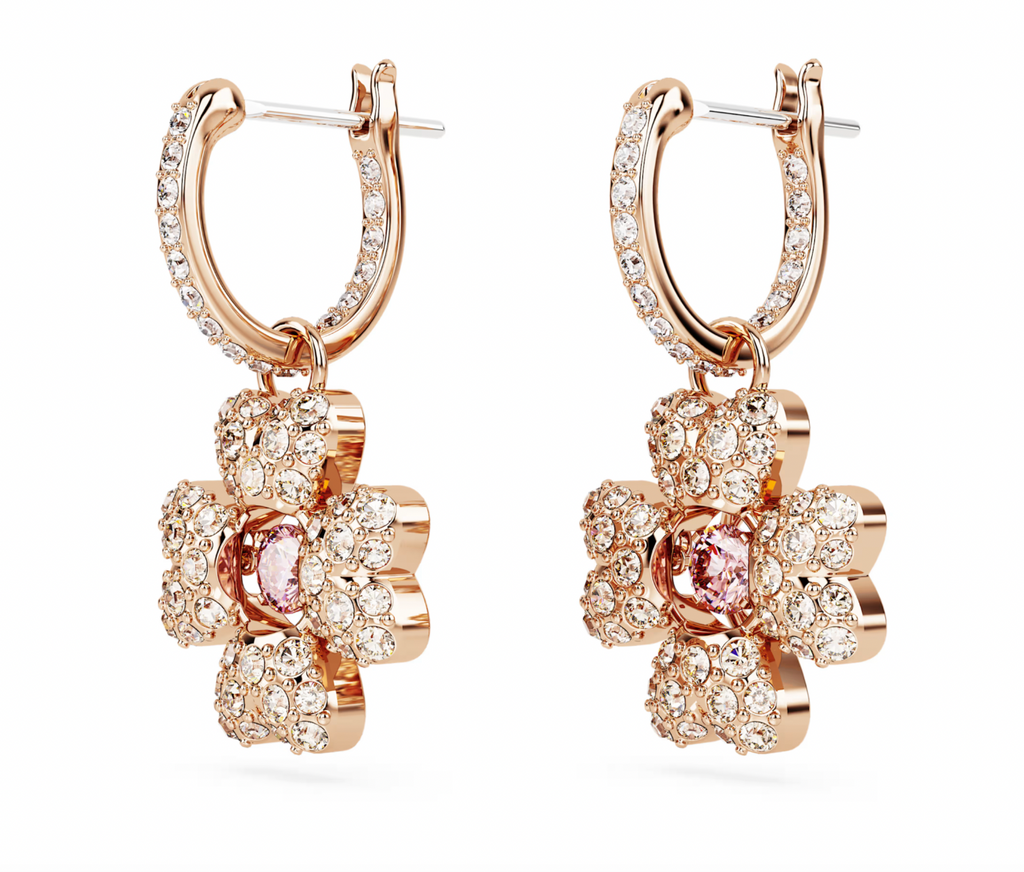 Idyllia Clover Rosegold Drop Earrings