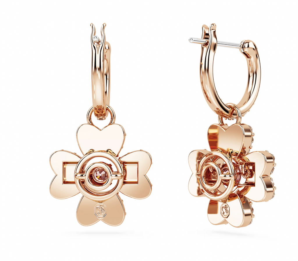 Idyllia Clover Rosegold Drop Earrings