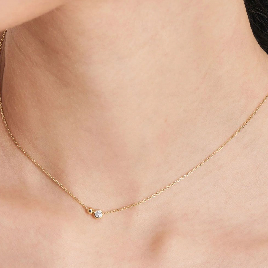 Spaced Out - Orb Sparkle Pendant Gold Necklace