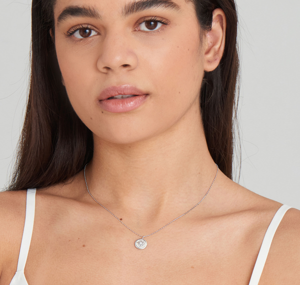 Rising Star - Mother of Pearl Sun Silver Pendant Necklace