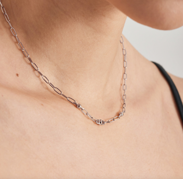 Spaced Out - Orb Link Chunky Chain Silver Necklace