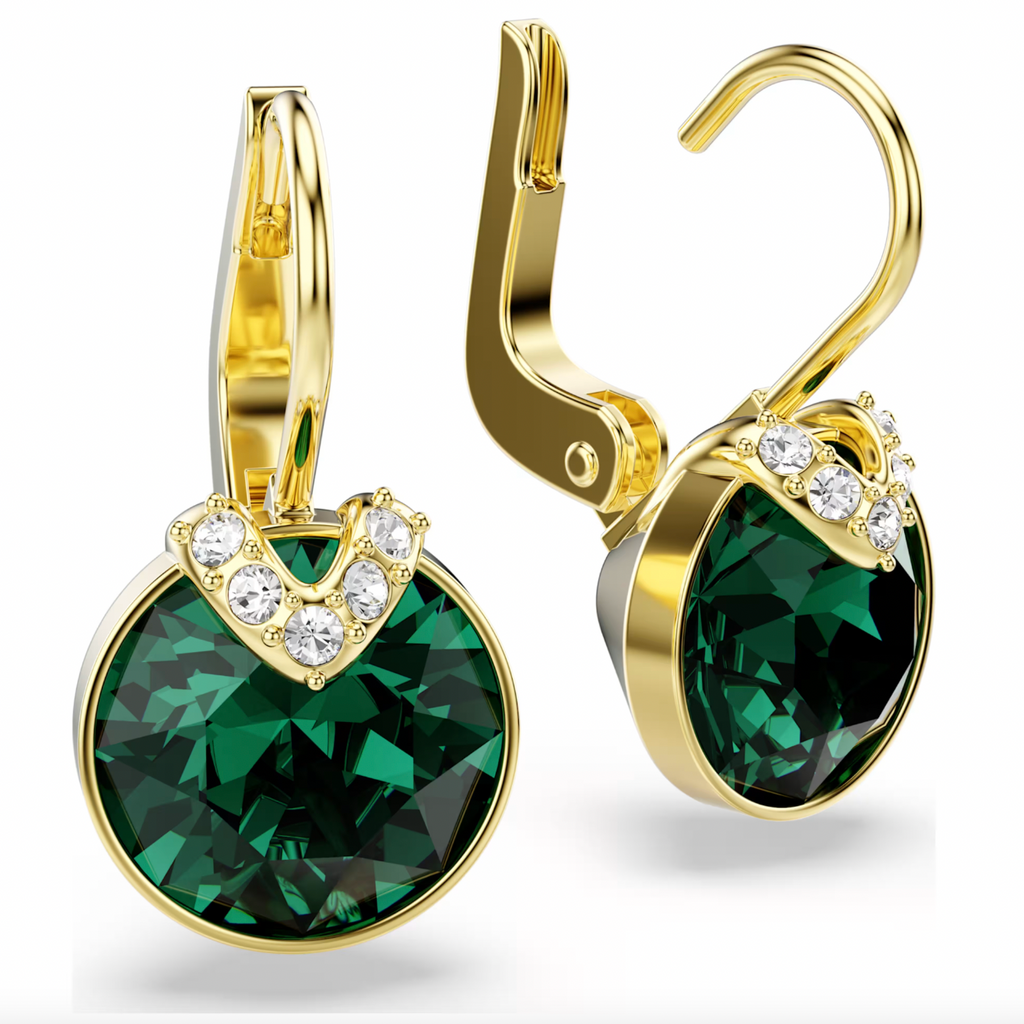 Bella: Emerald Green Round Cut V Necklace/Earrings