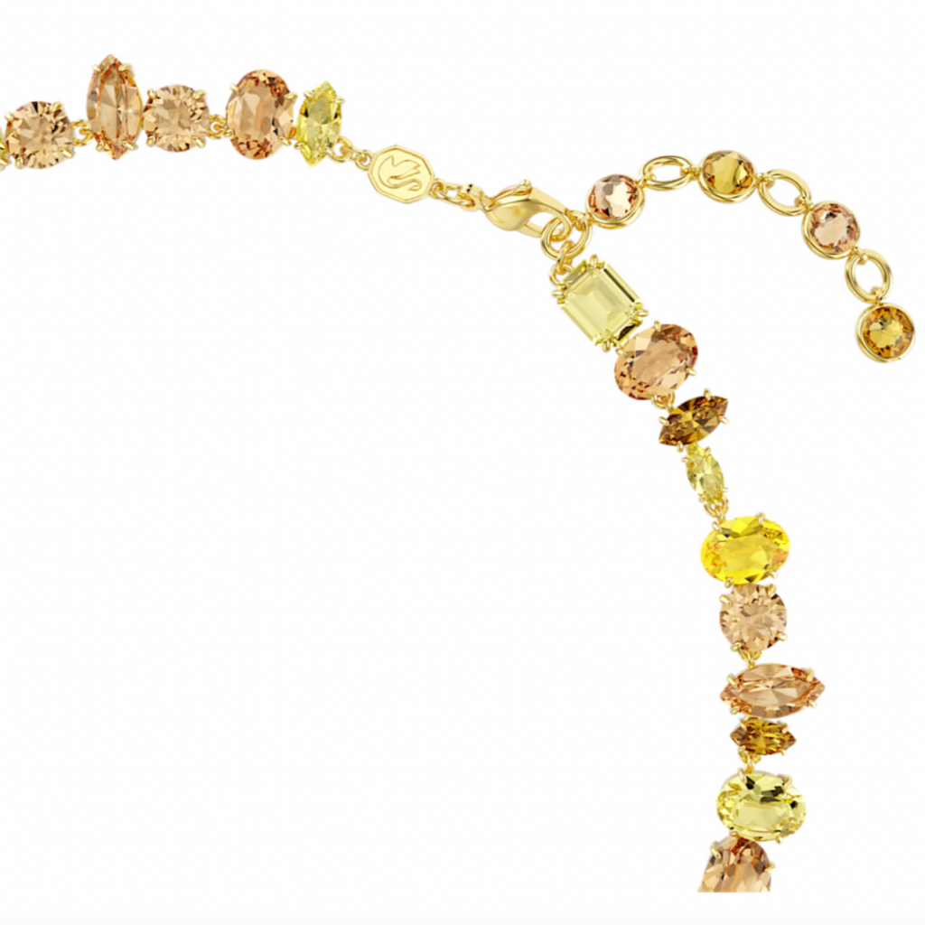 Gema Yellow Mixed Cuts Gold Tennis Necklace