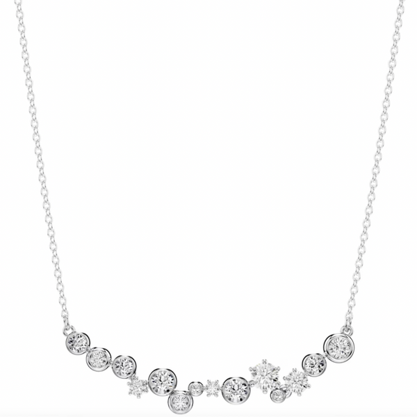 Constella: White Mixed Cut Silver Necklace