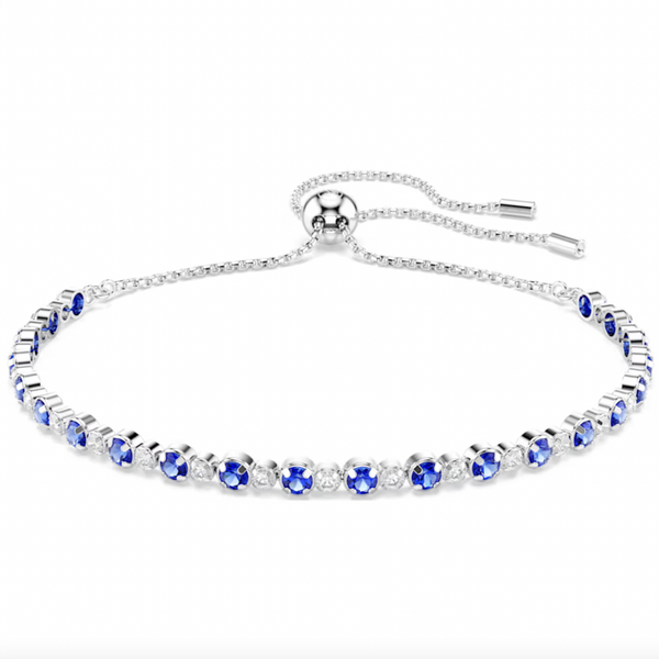 Matrix Blue/White Round Cut Tennis Bracelet