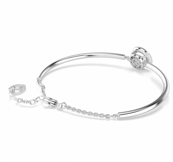 Dextera Round Cut Rhodium Bangle