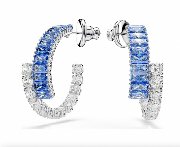Matrix Blue Mixed Cut Hoop Earrings