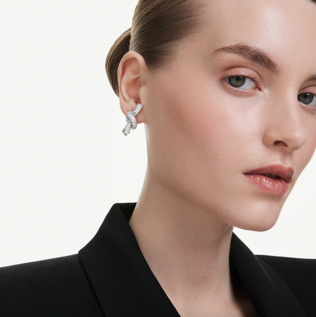 Matrix Baguette Cut Knot  Earrings