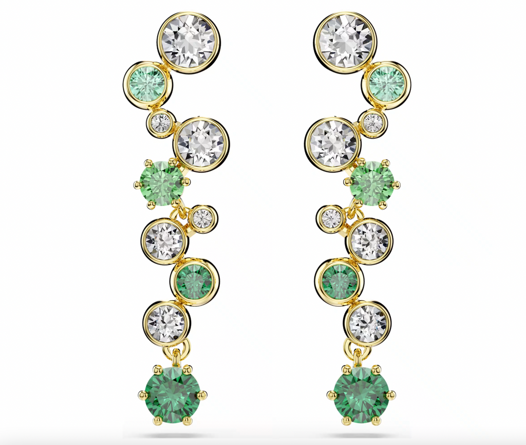 Constella Green Long Drop Earrings
