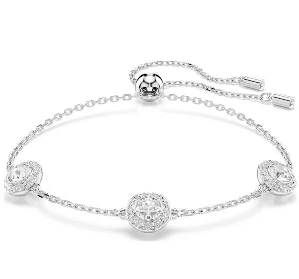Una Angelic: Double Sided Motifs Round Cut Silver Bracelet