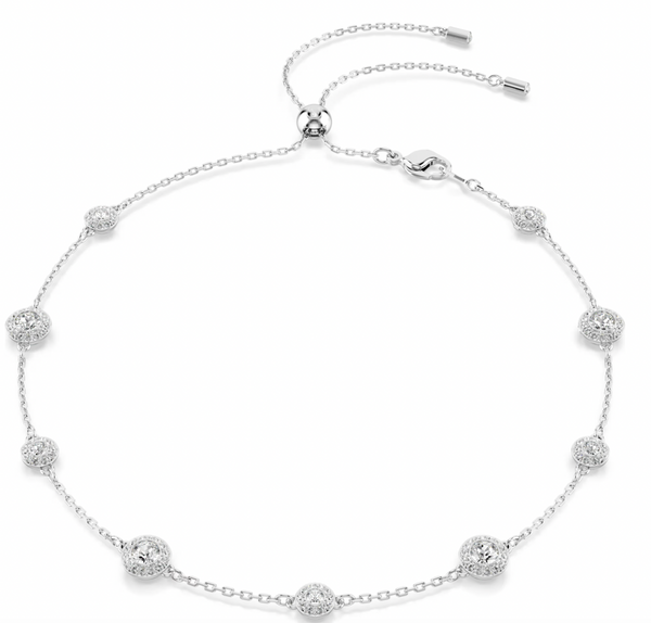Una Angelic: Double Sided Motifs Round Cut Silver Necklace