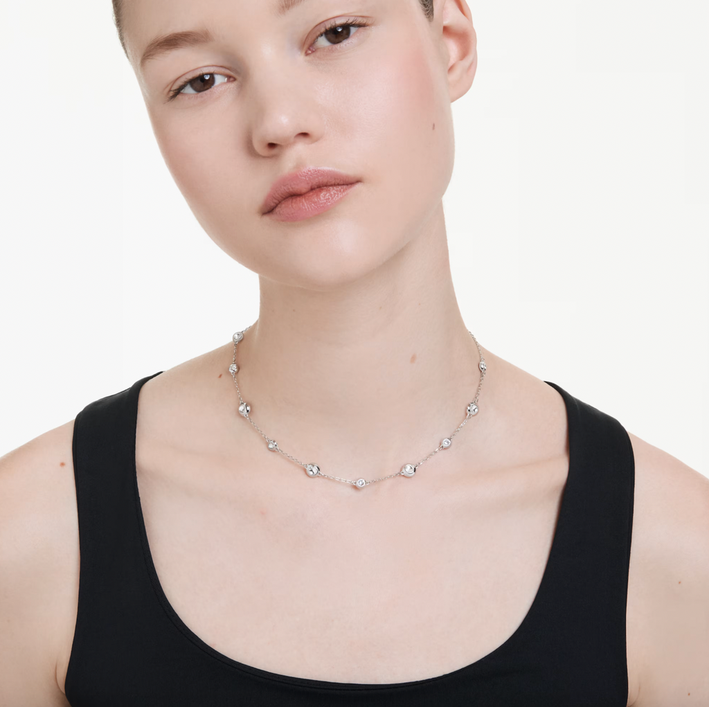 Una Angelic: Double Sided Motifs Round Cut Silver Necklace