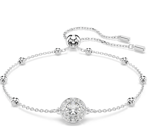 Una Angelic: Pave Round Cut Silver Bracelet