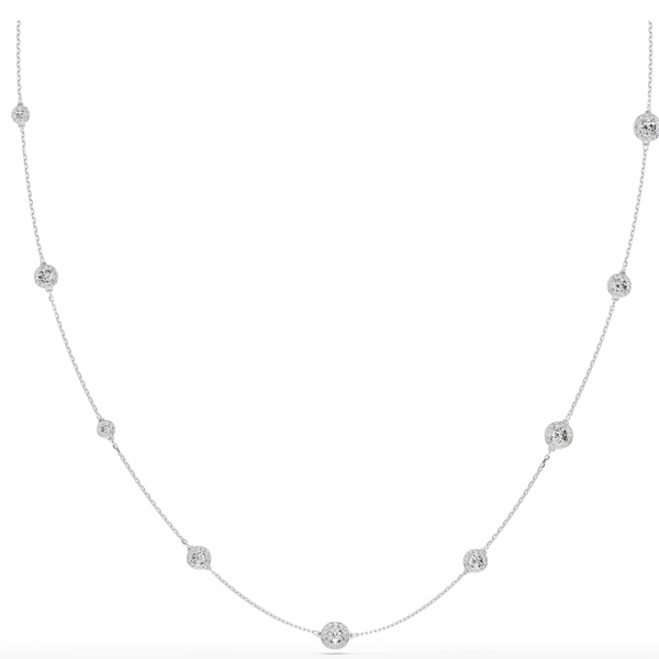 Una Angelic: White Round Cuts Silver Strandage