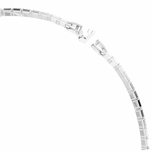 Matrix: White Baguette Silver Necklace