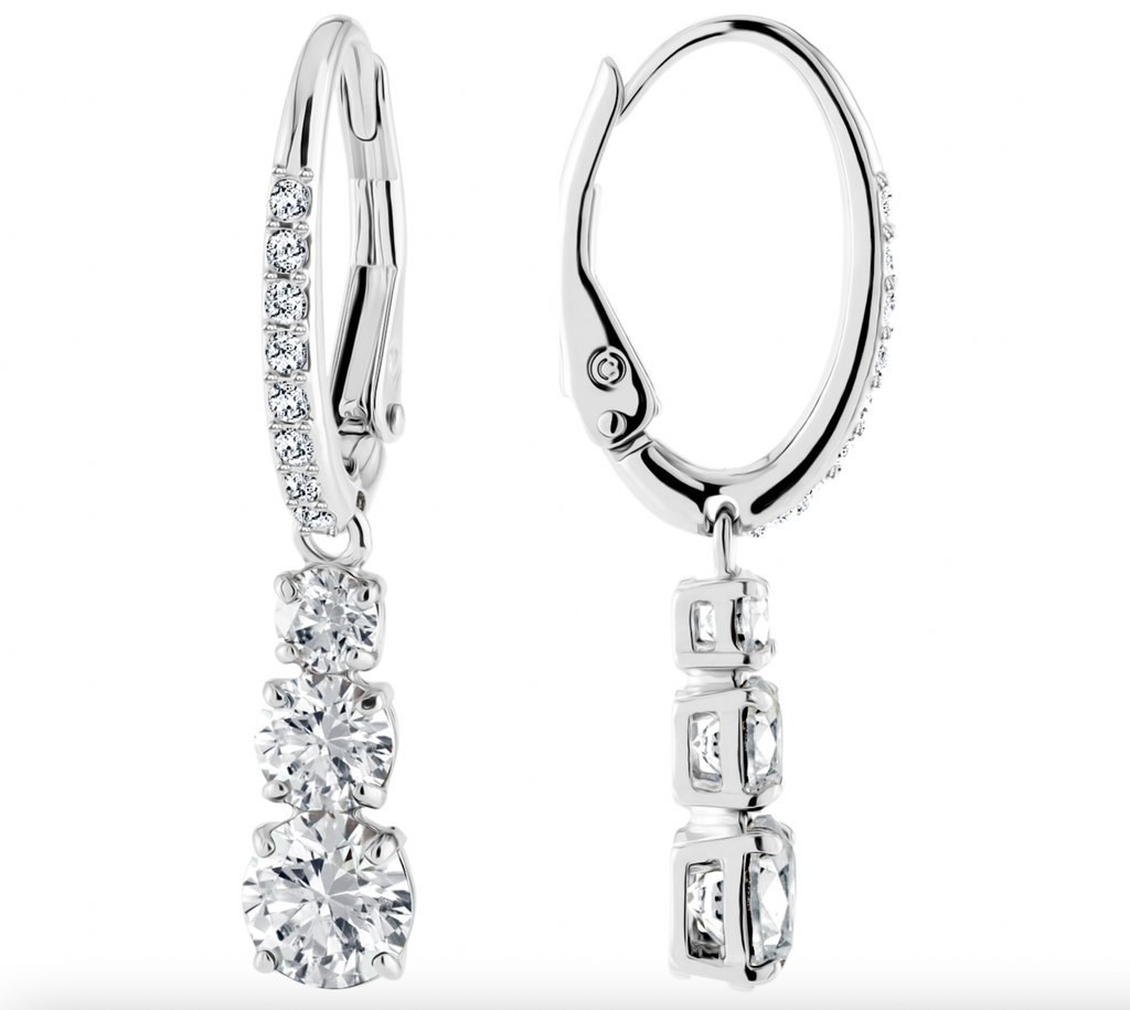 Stilla Attract Trilogy Round Cut Hoop Drop Earrings