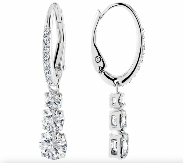 Stilla Attract Trilogy Round Cut Hoop Drop Earrings