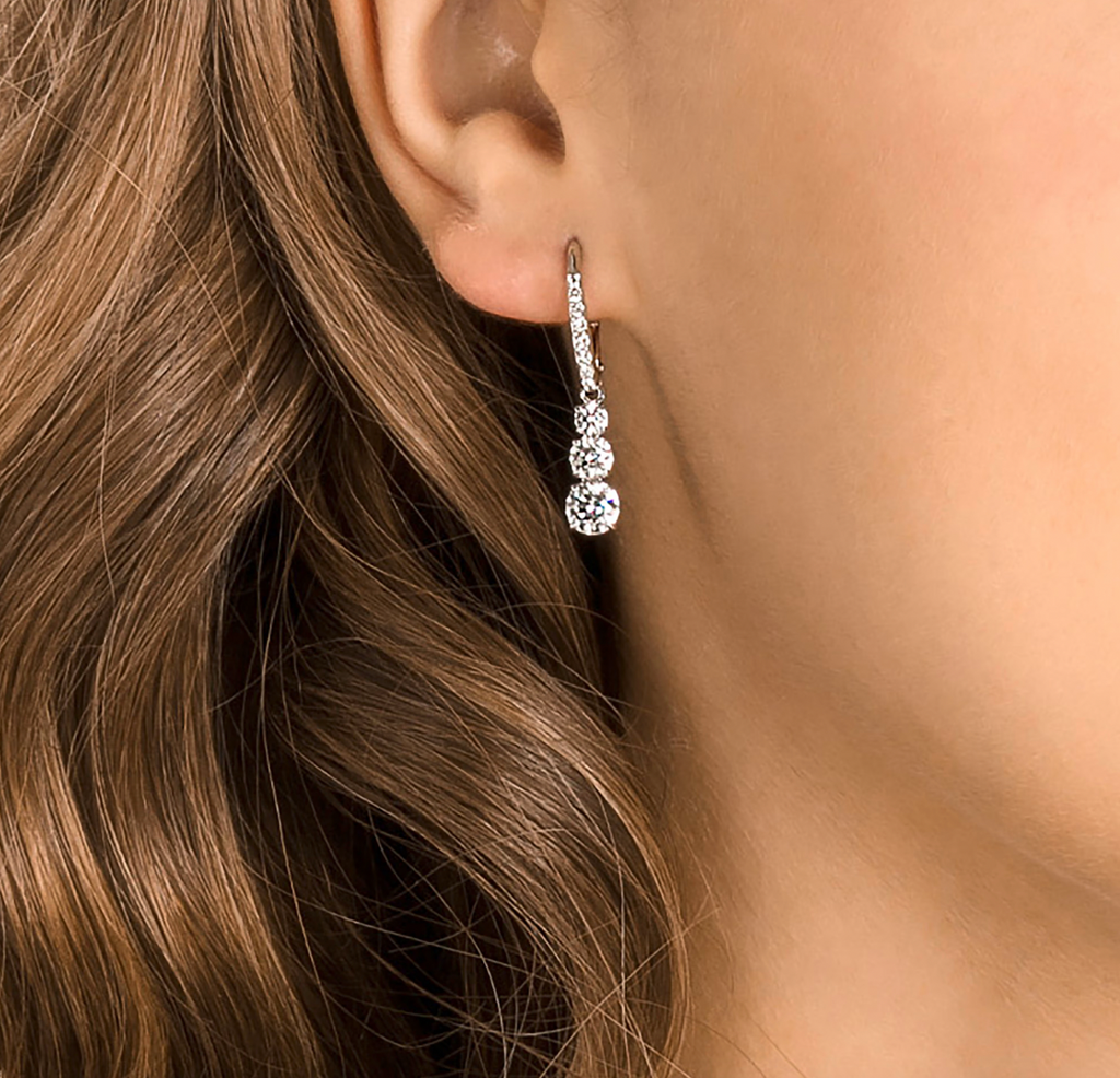 Stilla Attract Trilogy Round Cut Hoop Drop Earrings