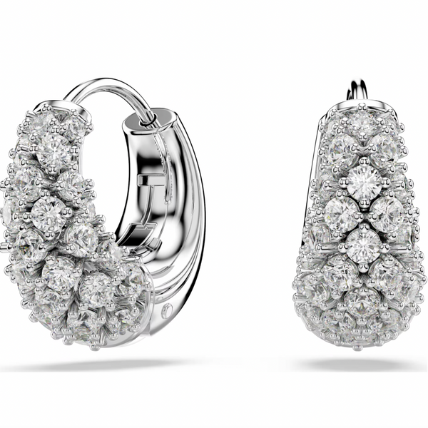 Sublima: White Silver Hoop Earrings