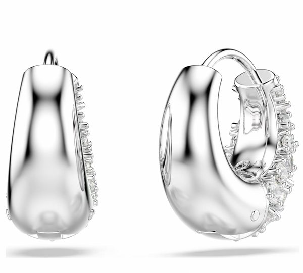 Sublima: White Silver Hoop Earrings