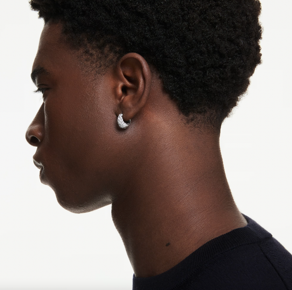 Sublima: White Silver Hoop Earrings