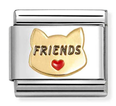 Animal - Cat Friends with Red Heart Gold Charm