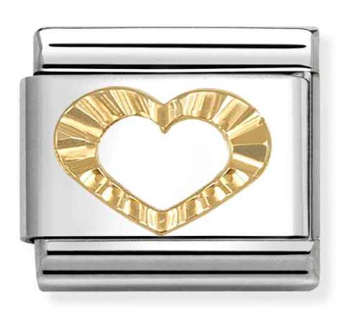 Etched Symbols - Heart Gold Charm