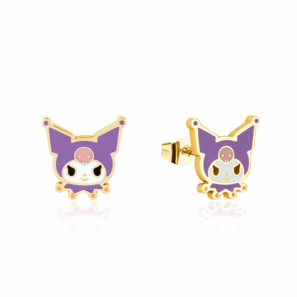 Sanrio - Gold Kuromi - Necklace & Stud Earring