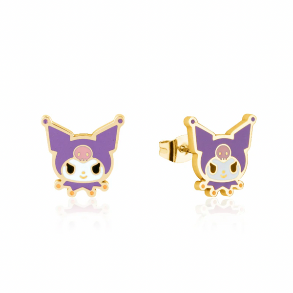Sanrio - Gold Kuromi - Necklace & Stud Earring