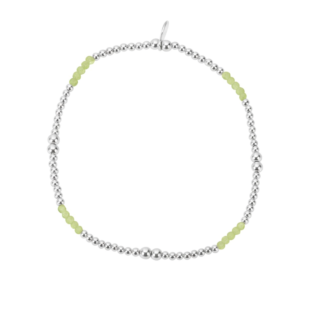 Elastic Bracelet - Coloured Beaded Stones - 4 colours