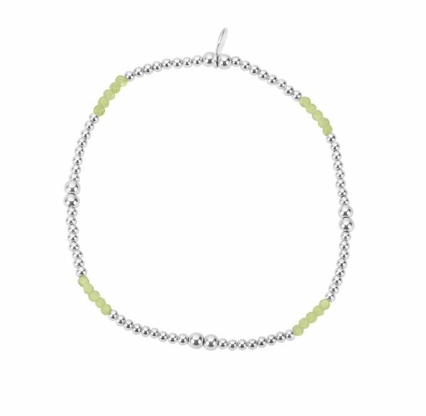 Elastic Bracelet - Coloured Beaded Stones - 3 colours