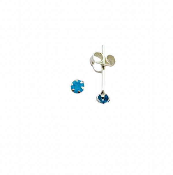 Mini Semi-Precious Stone Silver Stud Earrings