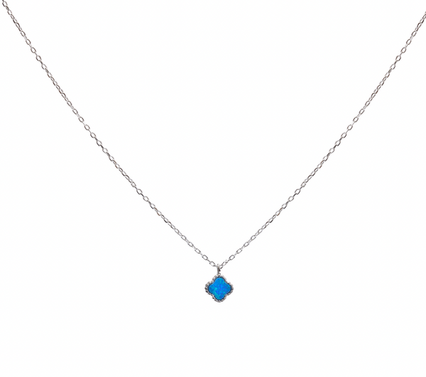Necklace - Blue Opalite Clover