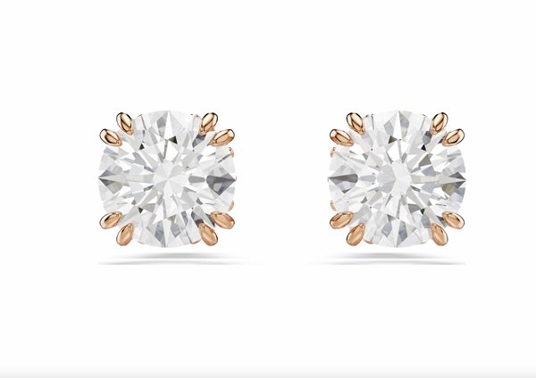 Stilla: White Round Cut Stud Earrings - 3 Colours