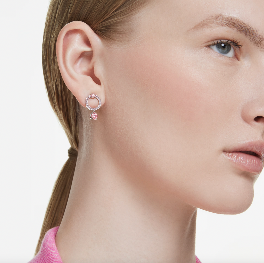 Attract Round Pink Drop Earrings