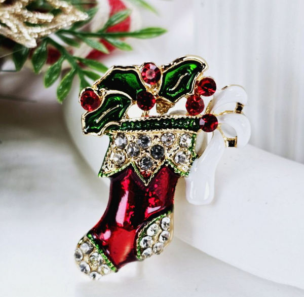 Brooch - Christmas Stockings