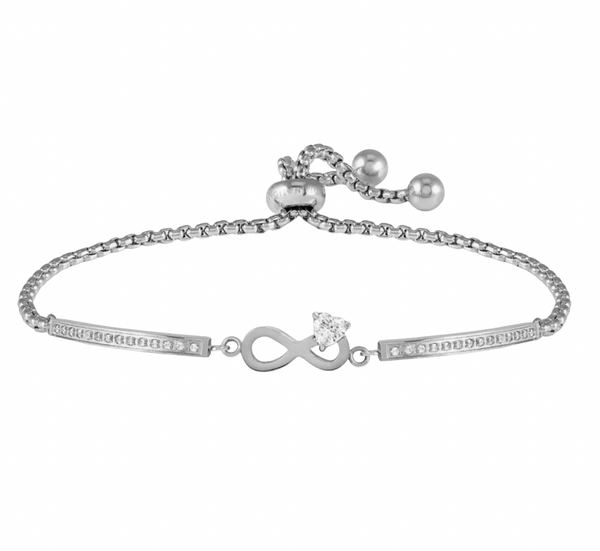 Milleluci: Refined Infinity with CZ Stainless Steel Bracelet