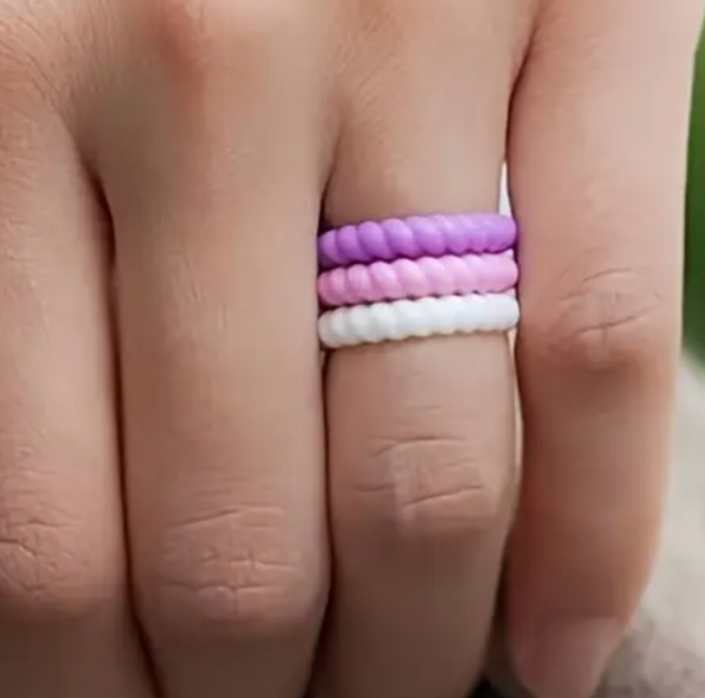 Silicone Ring - Women's 2mm Stylish Twist - 8 colours