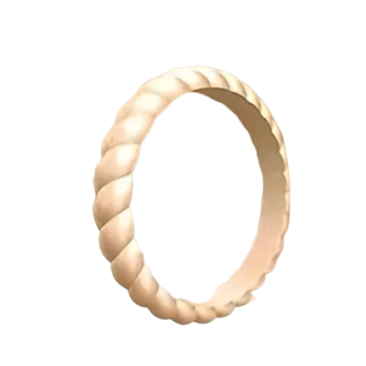 Silicone Ring - Women's 2mm Thick Stylish Twist - 8 colours