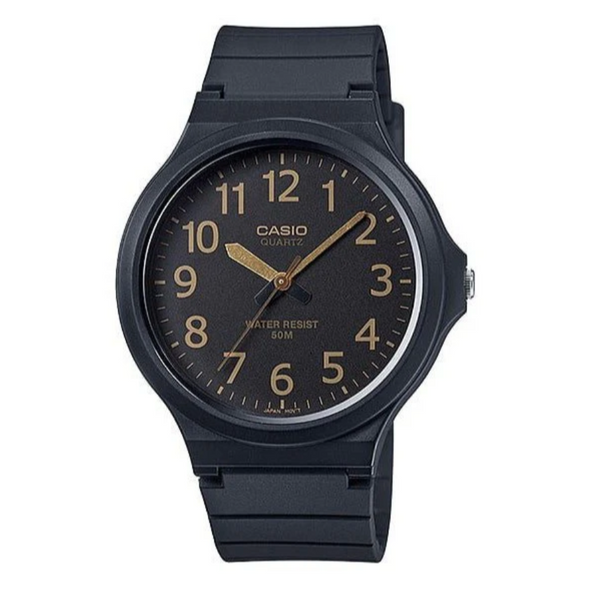 Casio Analogue Circle Black Face and Resin Band Watch