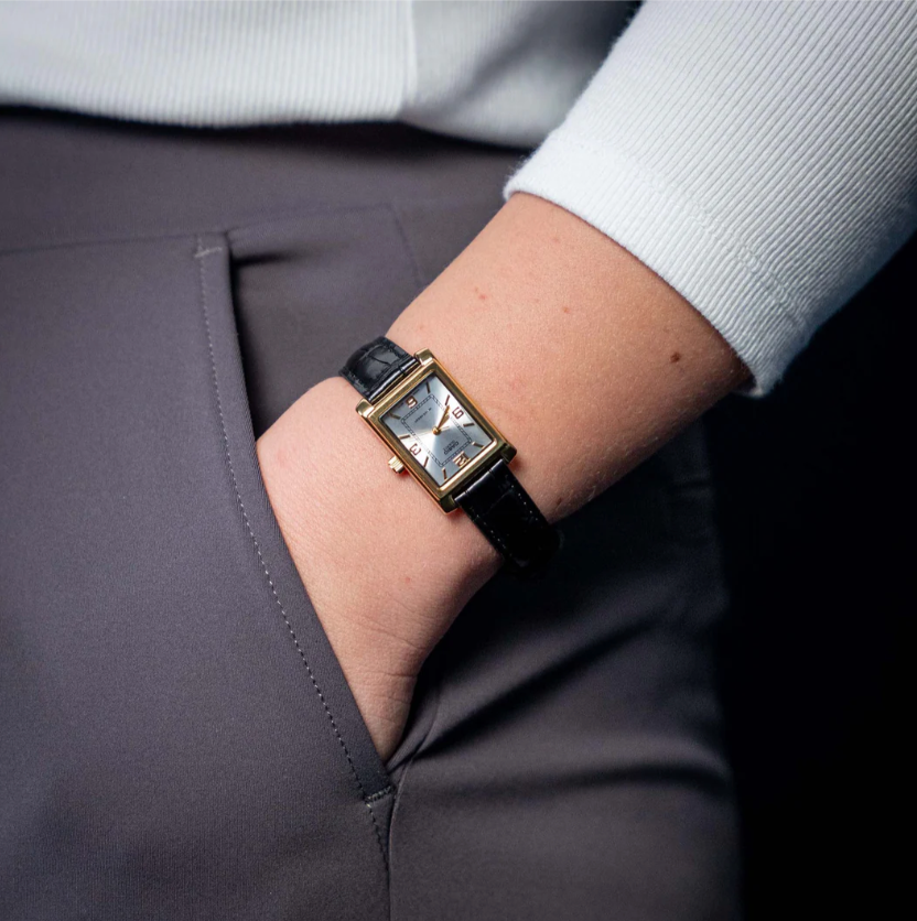 Casio Analogue Gold Bezel, Black Leather Band Watch