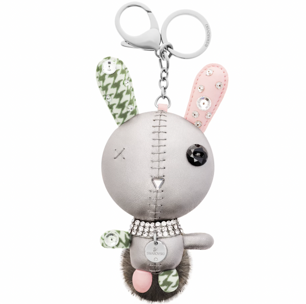 Mathilde: Grey Rabbit with Stainless Steel Bag Charm
