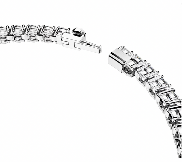 Matrix White Round Cut Silver Tennis Bracelet - 3 Sizes