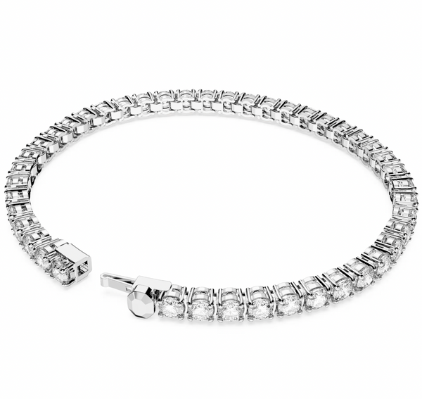 Matrix White Round Cut Silver Tennis Bracelet - 3 Sizes