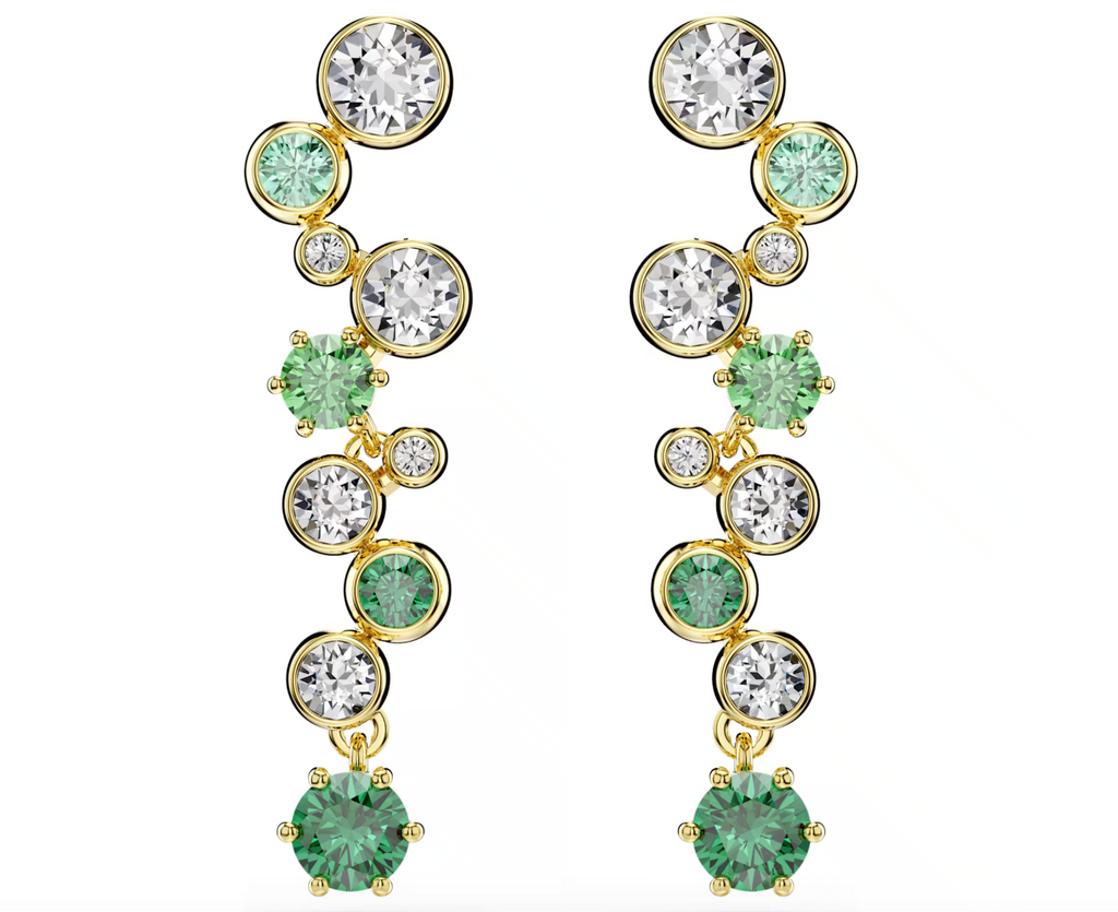Constella: Green Long Drop Earrings