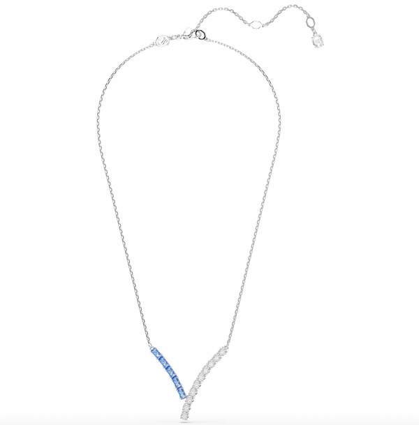 Matrix: Blue Mixed Cuts V Silver Pendant