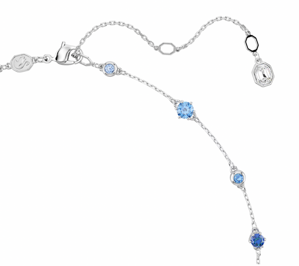 Constella: Blue & White Mixed Cuts Silver Necklace