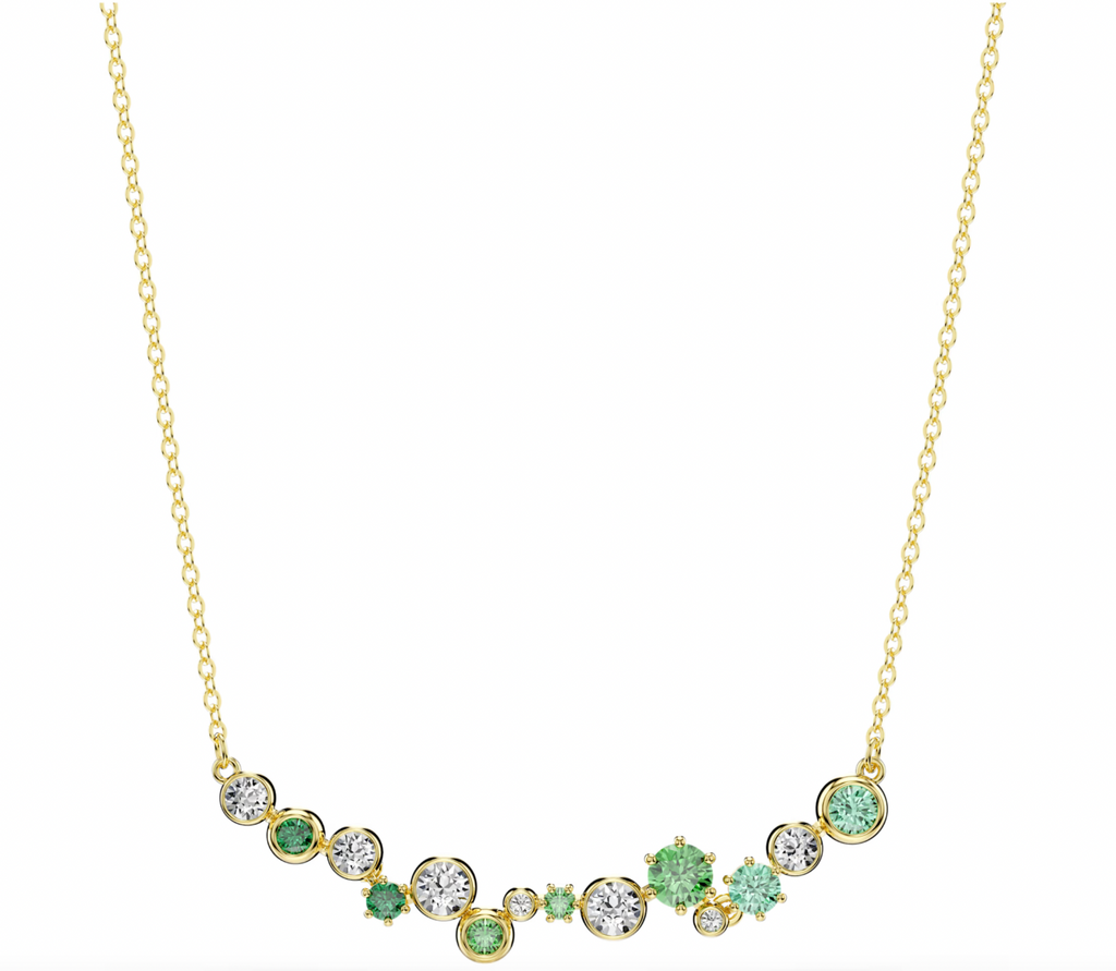 Constella: Green Mixed Cut Gold Necklace