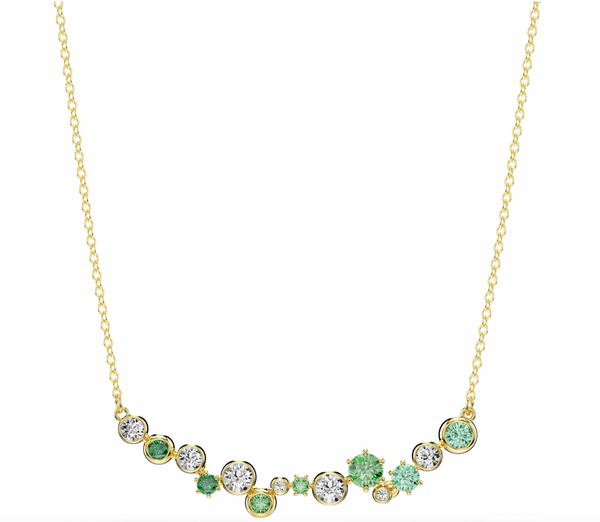 Constella: Green Mixed Cut Gold Necklace