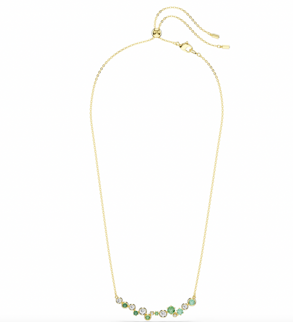 Constella: Green Mixed Cut Gold Necklace